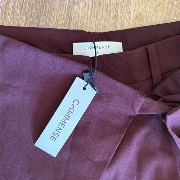 Commense NWT Burgundy Wide Leg Tie Waist Pants - Picture 3 of 4